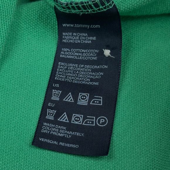 Men's Tommy Hilfiger Short Sleeve Green Polo Collard Shirt Size Medium - Picture 7 of 8